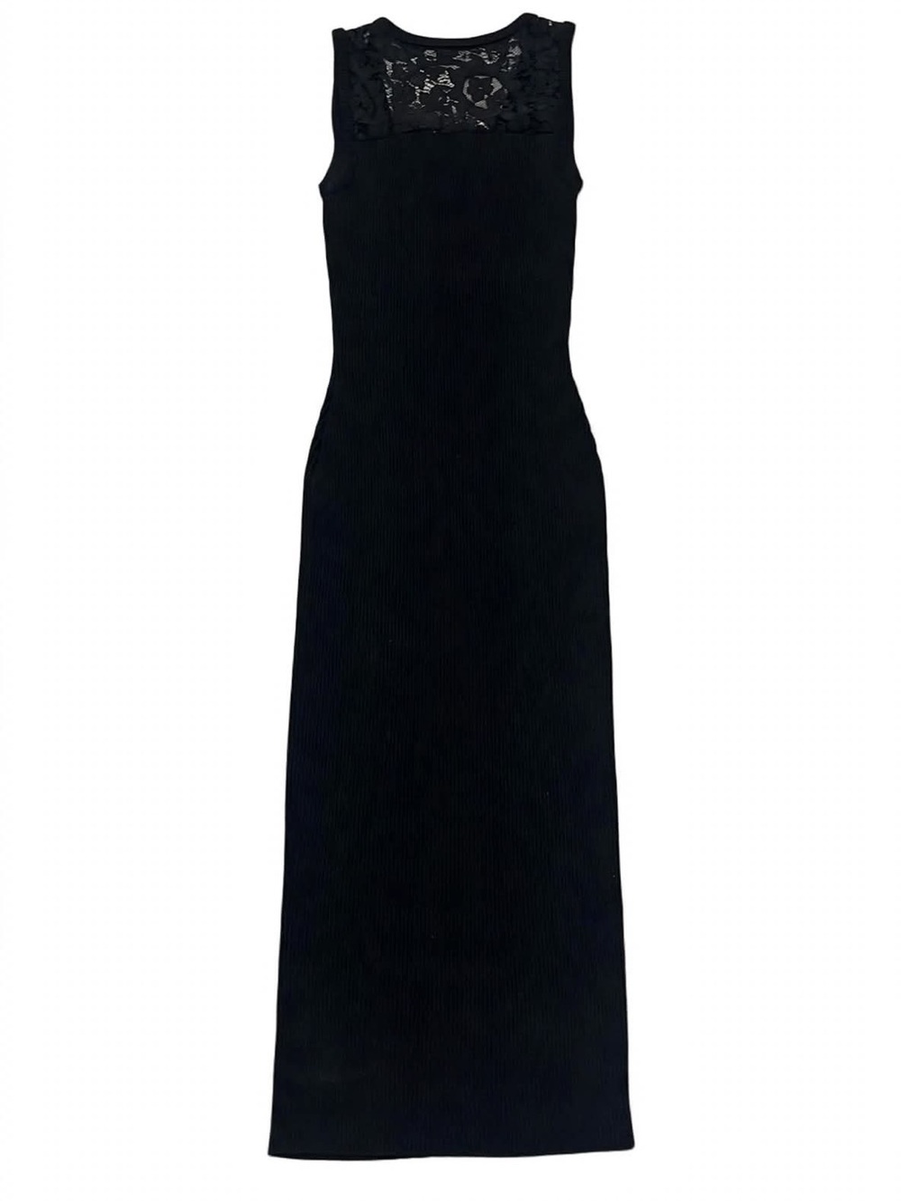 Michael Kors Black Maxi Dress NWT Small Ribbed Lace Back Bodycon $225